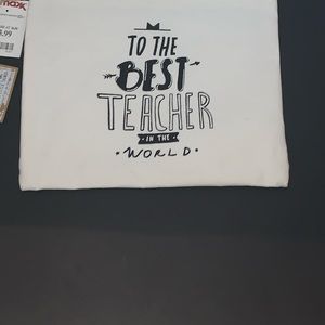 🟢🟢IVORY POUCH “TO THE BEST TEACHER IN THE WORLD)